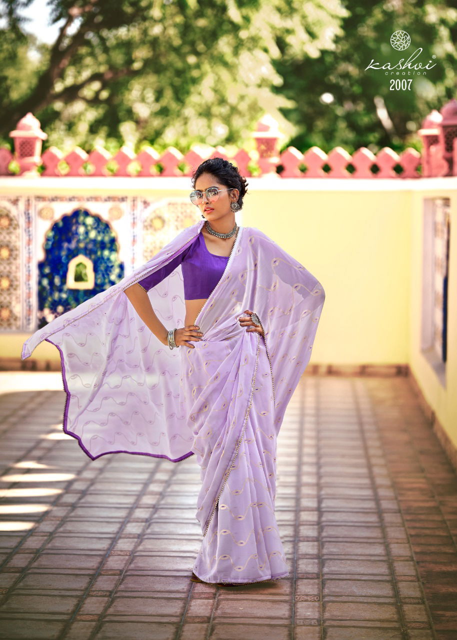 Kashvi Mahi Party Wear Chiffon Printed Designer Saree Collection